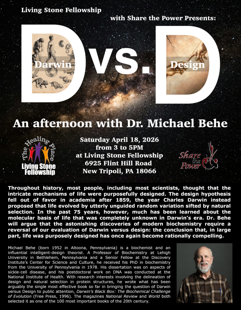 “Darwin vs Design” Saturday, April 18th From 3 to 5 PM at Living Stone ...
